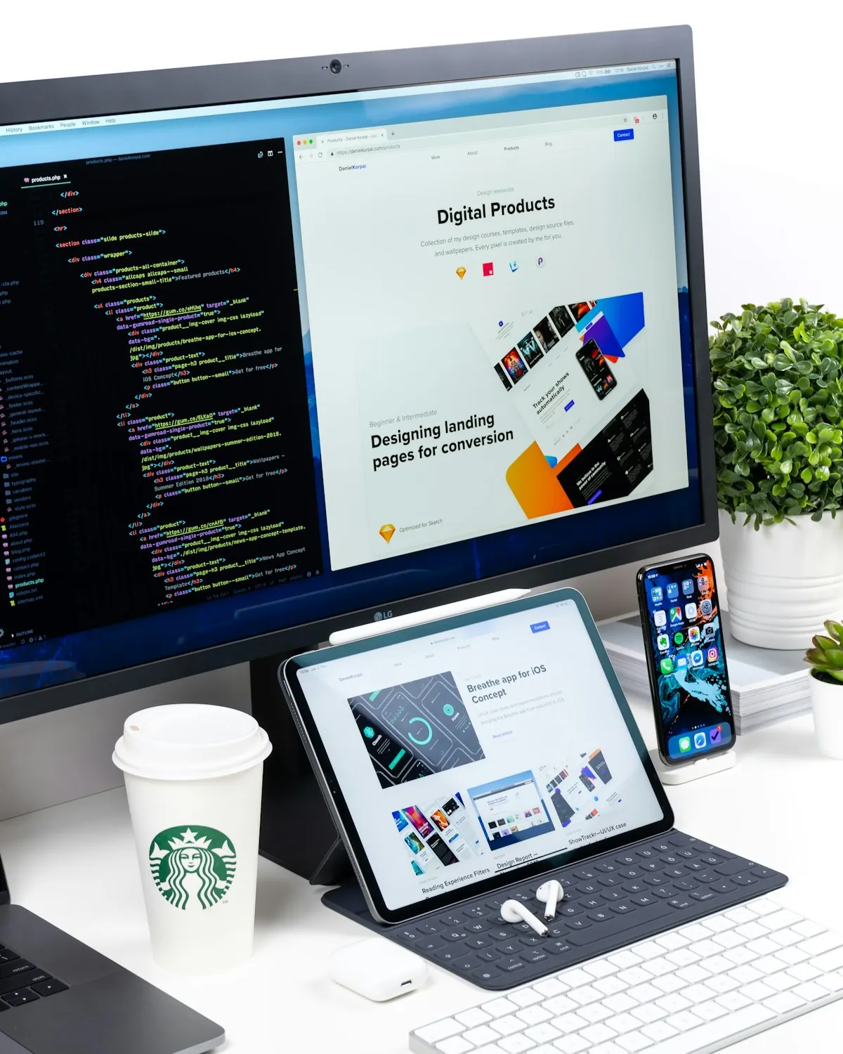A website design on desktop and tablet