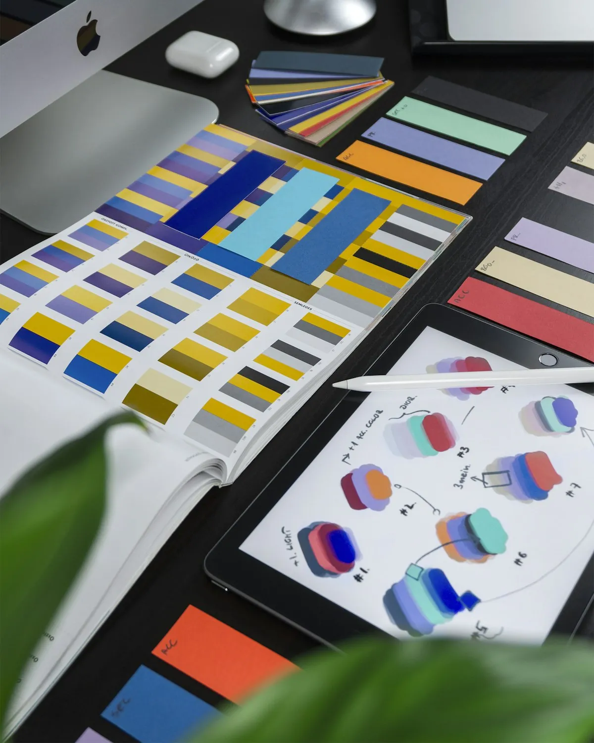 Color swatches and print samples